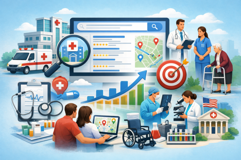 Healthcare SEO services illustration